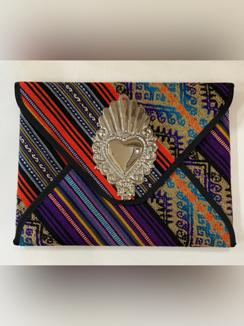 Meche Correa Peru Vibrant Miracle Clutch Luxury Andean Polyester Evening Bag